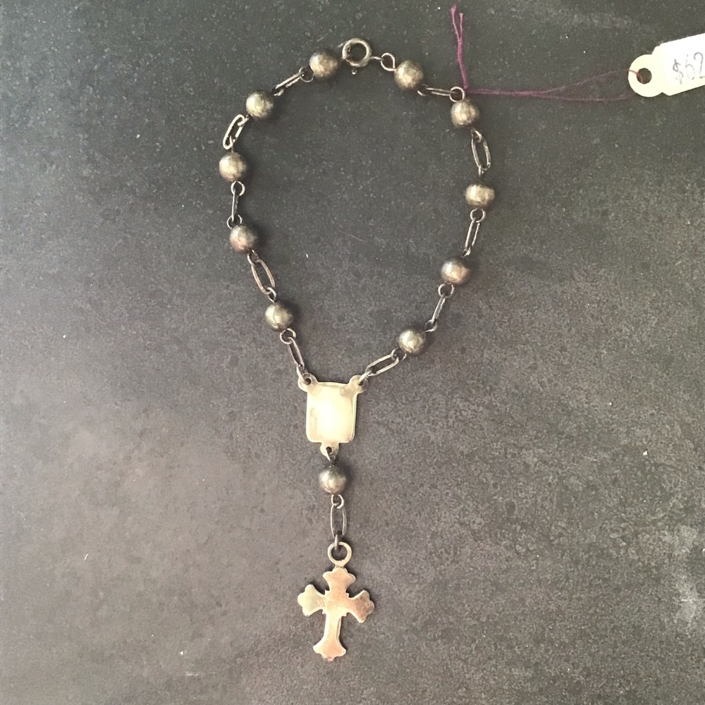 Sterling Silver Rosary Bracelet